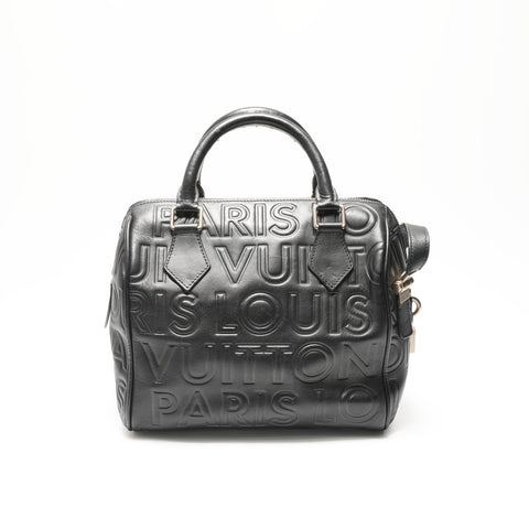 LOUIS VUITTON 2008 Paris Speedy Mini Paris Limited Edition Handbag black WS23730