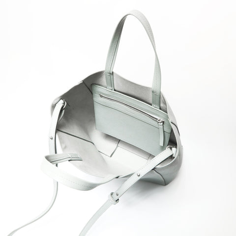 CELINE Hippopotamus Leather 2way Small Handbag gray WS23731