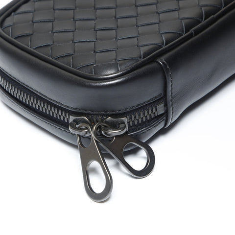 BOTTEGAVENETA INTRECCIATO Schmucketui/Zubehöretui Beutel Leder schwarz WS23733