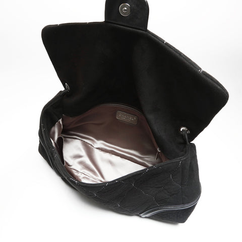 CHANEL No. 12 2008-2009 Suede COCO Mark Shoulder Bag black WS23735