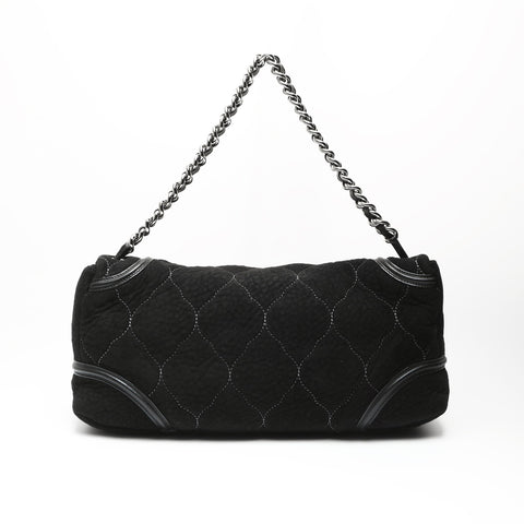 CHANEL No. 12 2008-2009 Suede COCO Mark Shoulder Bag black WS23735