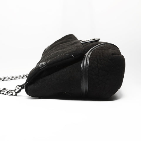 CHANEL No. 12 2008-2009 Suede COCO Mark Shoulder Bag black WS23735