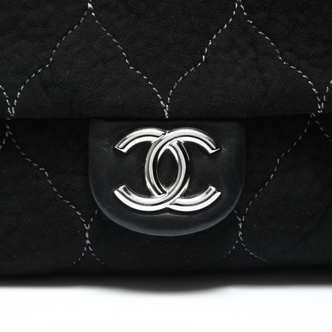 CHANEL No. 12 2008-2009 Suede COCO Mark Shoulder Bag black WS23735