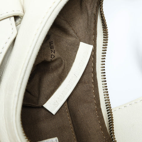 FENDI Mamma Bucket Leather Shoulder Bag white WS23736