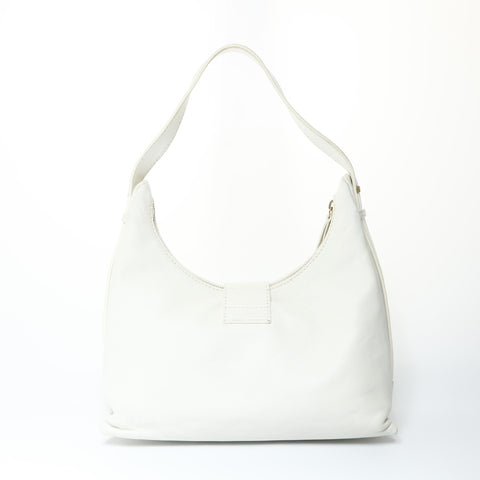 FENDI Mamma Bucket Leather Shoulder Bag white WS23736