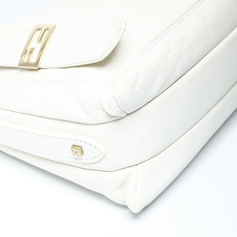 FENDI Mamma Bucket Leather Shoulder Bag white WS23736