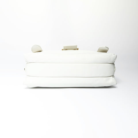 FENDI Mamma Bucket Leather Shoulder Bag white WS23736