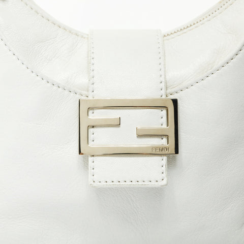 FENDI Mamma Bucket Leather Shoulder Bag white WS23736