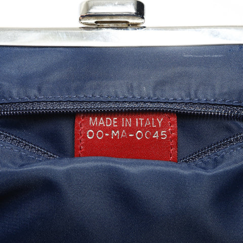 Christian Dior Trotter clasp bag canvas Handbag Blue red WS23738