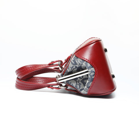 Christian Dior Trotter clasp bag canvas Handbag Blue red WS23738