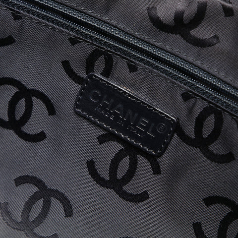 CHANEL No. 7 2002-2003 COCO Mark Caviar Skin Stitch Chain Shoulder Bag black WS23740