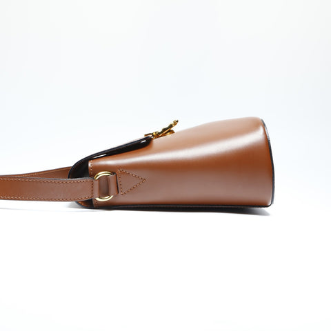 CELINE leather Shoulder Bag Brown WS23741