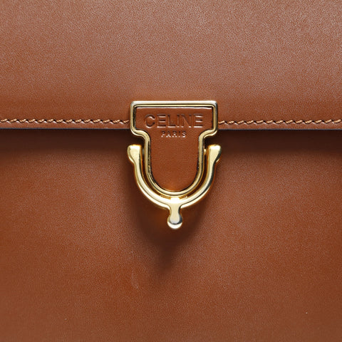 CELINE leather Shoulder Bag Brown WS23741