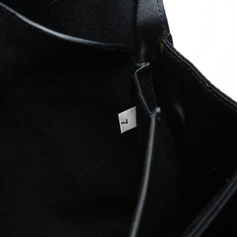 PRADA Satin bead embroidery SOUND BRAID Shoulder Bag black WS23743