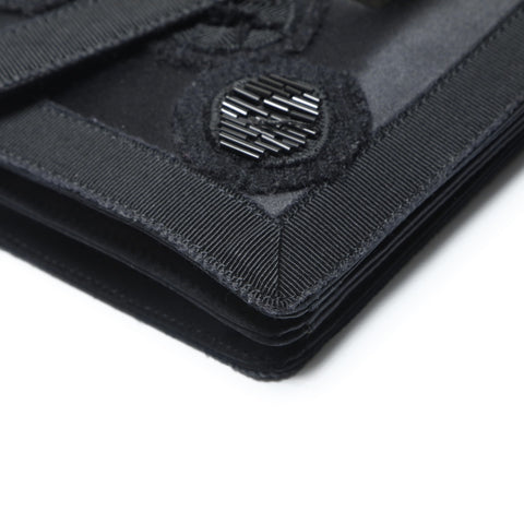 PRADA Satin bead embroidery SOUND BRAID Shoulder Bag black WS23743