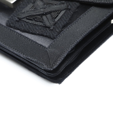 PRADA Satin bead embroidery SOUND BRAID Shoulder Bag black WS23743