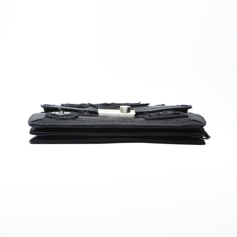 PRADA Satin bead embroidery SOUND BRAID Shoulder Bag black WS23743