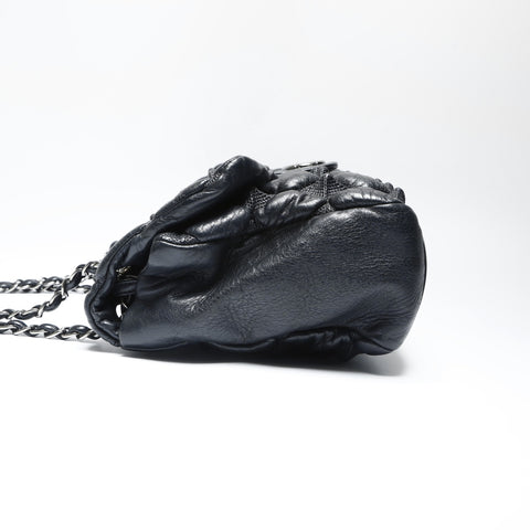 CHANEL 12th series 2008-2009 Bubble Quilt Pyramid Flap Shoulder Bag black WS23744