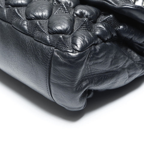 CHANEL 12th series 2008-2009 Bubble Quilt Pyramid Flap Shoulder Bag black WS23744