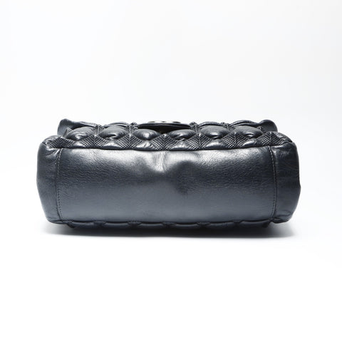 CHANEL 12th series 2008-2009 Bubble Quilt Pyramid Flap Shoulder Bag black WS23744