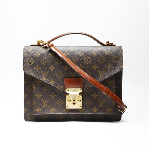 LOUIS VUITTON Monogram Monceau 28 Shoulder Bag Brown WS23746