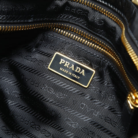 PRADA Bonnie Large 1BA433 Triangle Logo Shoulder Bag black WS23747