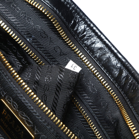 PRADA Bonnie Large 1BA433 Triangle Logo Shoulder Bag black WS23747