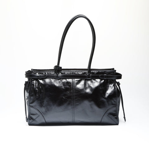 PRADA Bonnie Large 1BA433 Triangle Logo Shoulder Bag black WS23747