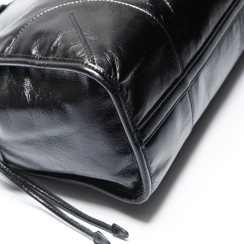 PRADA Bonnie Large 1BA433 Triangle Logo Shoulder Bag black WS23747