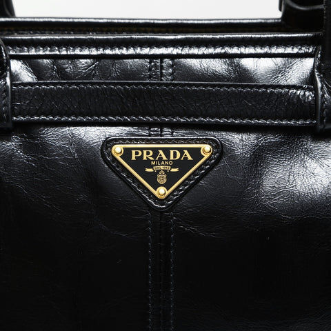 PRADA Bonnie Large 1BA433 Triangle Logo Shoulder Bag black WS23747