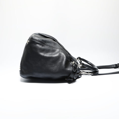 PRADA Leather 2way SilverMetal Shoulder Bag black WS23748