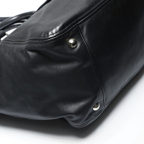 PRADA Leather 2way SilverMetal Shoulder Bag black WS23748