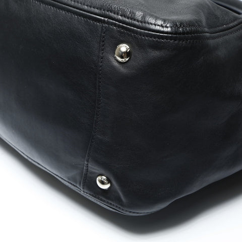 PRADA Leather 2way SilverMetal Shoulder Bag black WS23748