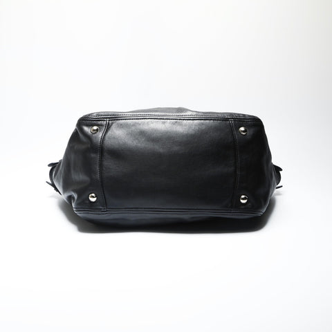 PRADA Leather 2way SilverMetal Shoulder Bag black WS23748