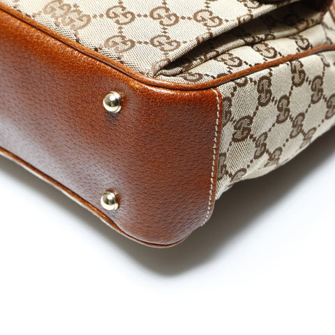 GUCCI GG canvas bamboo Handbag Brown WS23749