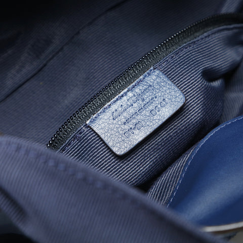 Salvatore Ferragamo Vara Ribbon Leather Shoulder Bag Navy WS23750