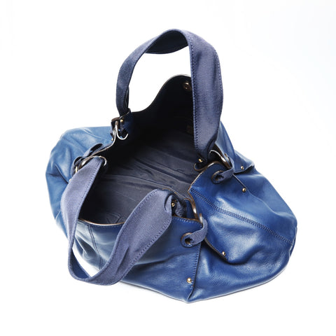 Salvatore Ferragamo Vara Ribbon Leather Shoulder Bag Navy WS23750