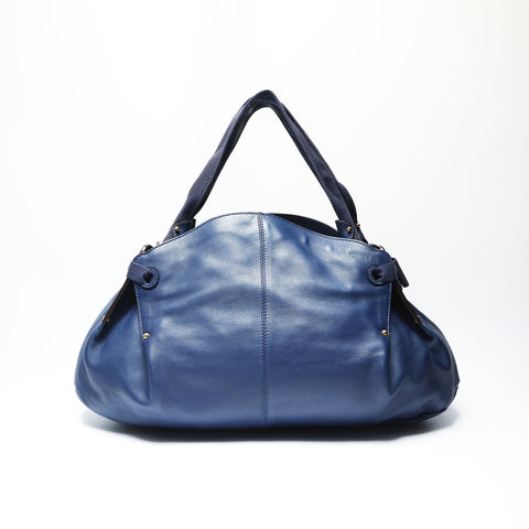 Salvatore Ferragamo Vara Ribbon Leather Shoulder Bag Navy WS23750