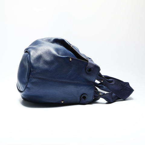 Salvatore Ferragamo Vara Ribbon Leather Shoulder Bag Navy WS23750