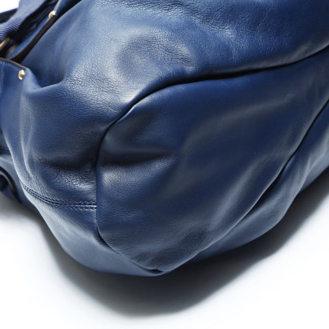 Salvatore Ferragamo Vara Ribbon Leather Shoulder Bag Navy WS23750