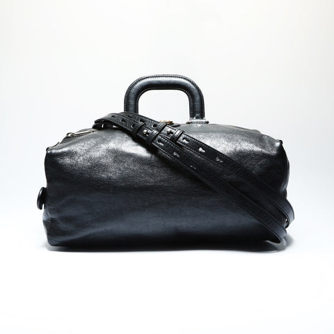 GUCCI Interlocking G Boston Bag Leather 2-way Boston bag black WS23752