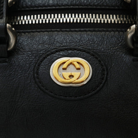 GUCCI Interlocking G Boston Bag Leather 2-way Boston bag black WS23752