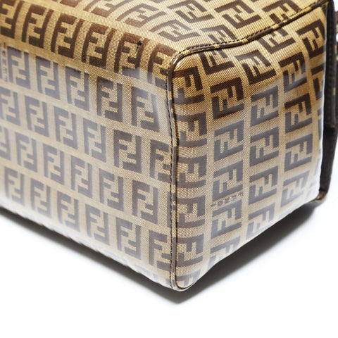 FENDI Zucchino PVC Enamel Vanity Mamma Handbag Brown WS23753