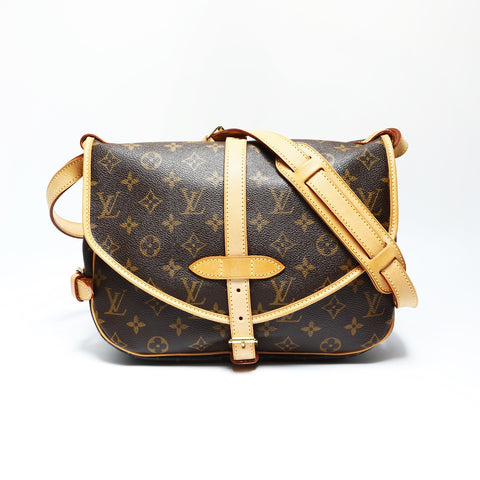 LOUIS VUITTON 2008 M42256 Monogram Saumur 30 Shoulder Bag Brown WS23755
