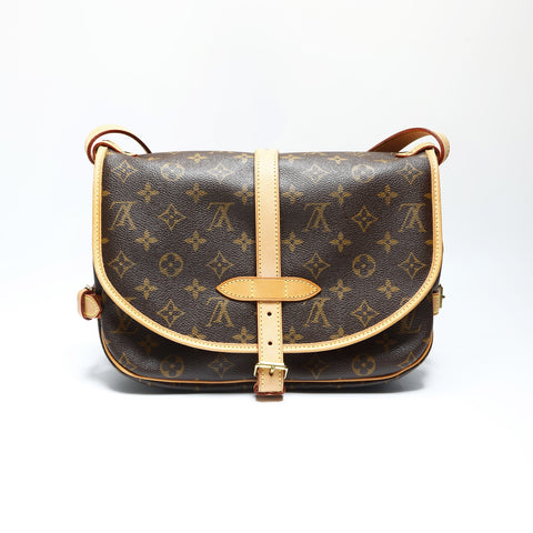 LOUIS VUITTON 2008 M42256 Monogram Saumur 30 Shoulder Bag Brown WS23755