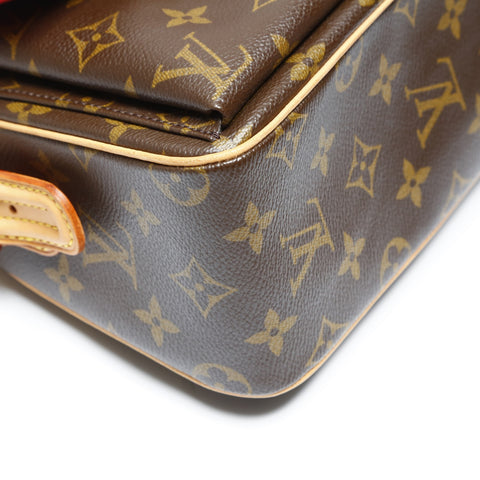 LOUIS VUITTON 2005 M51164 Monogram Viva Cite MM Shoulder Bag Brown WS23756