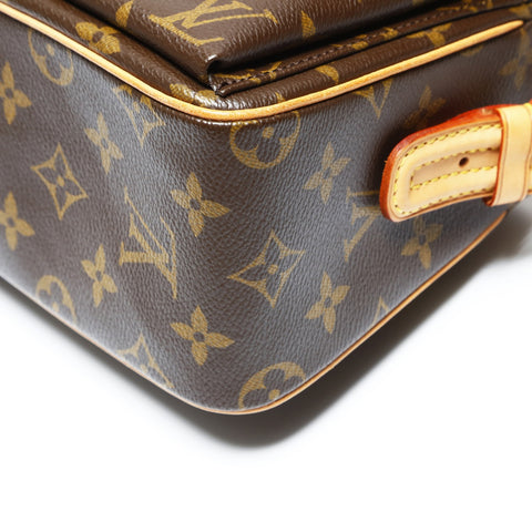 LOUIS VUITTON 2005 M51164 Monogram Viva Cite MM Shoulder Bag Brown WS23756