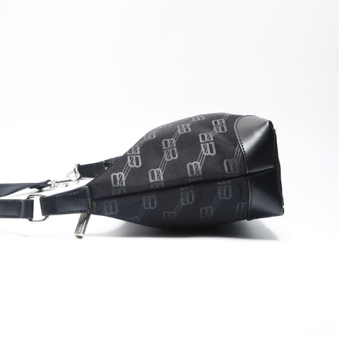 BALENCIAGA BB Monogram Canvas Shoulder Bag black WS23761