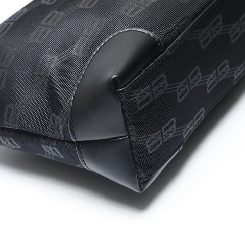 BALENCIAGA BB Monogram Canvas Shoulder Bag black WS23761