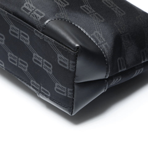 BALENCIAGA BB Monogram Canvas Shoulder Bag black WS23761